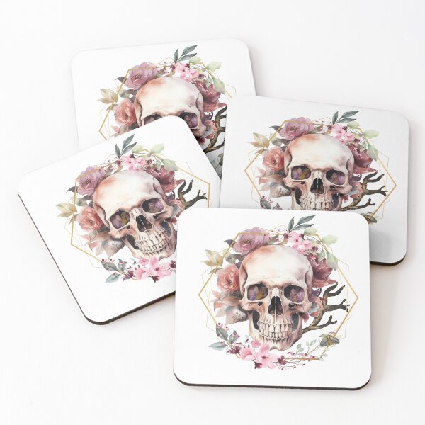 Item preview, Skull with Framed Flowers designed and sold by Quillandthread.