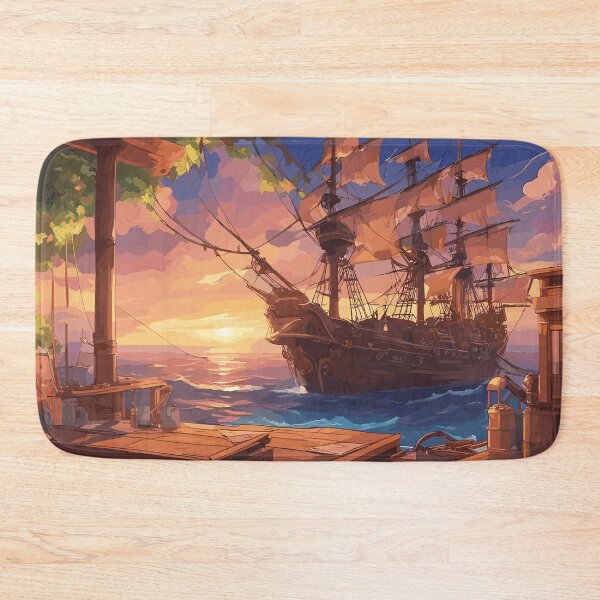 Item preview, Nautical Elegance: Sunset Arrival of the Vintage Schooner designed and sold by JakesRWild.