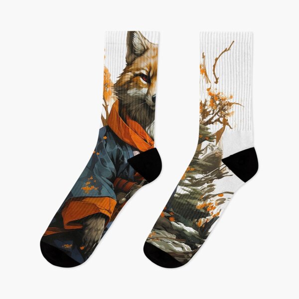 Item preview, foxamurai red fox, japanese style designed and sold by StikShrt.