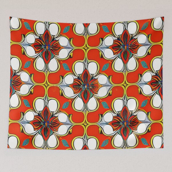 Item preview, Mexican Talavera Ceramic Tile Seamless Pattern Background hand drawn designed and sold by Casanova7000.