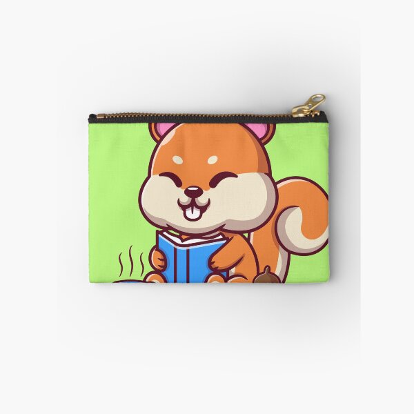 Item preview, "Squirrel Scholar: Cute Squirrel Reading a Book with Coffee and Walnut Cartoon Vector Icon Illustration designed and sold by hjian8219.