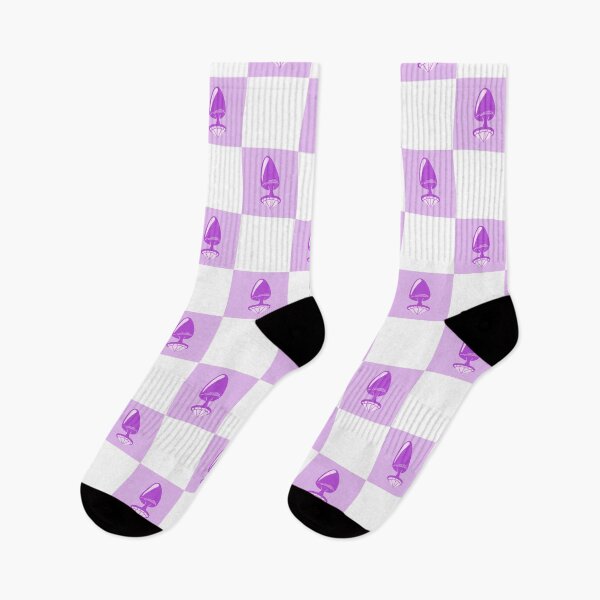 Item preview, Jewel Butt Plug Lilac Purple Checkerboard Pattern designed and sold by KinkShoppe.