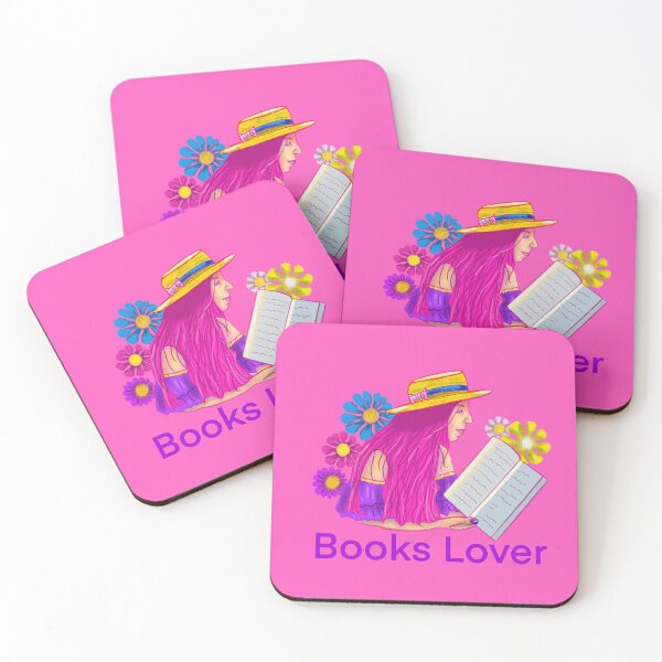 Item preview, Books lover girl reading with flowers designed and sold by altairaleon.