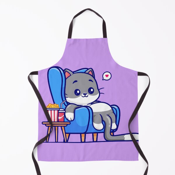 Item preview, Movie Night with Kitty: Cute Cat Watching Movie with Popcorn, Soda, and Sofa Cartoon Vector Icon Illustration designed and sold by hjian8219.