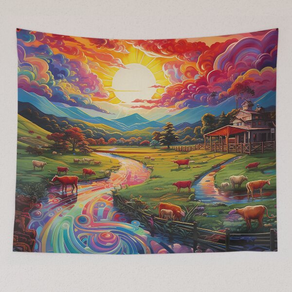 Item preview, Colorful Landscape  - Modern Art designed and sold by DesignArtique.