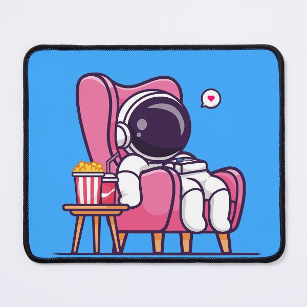 Item preview, Cosmic Movie Night: Cute Astronaut Watching Movie with Popcorn and Soda on Sofa Cartoon Vector Icon Illustration designed and sold by hjian8219.