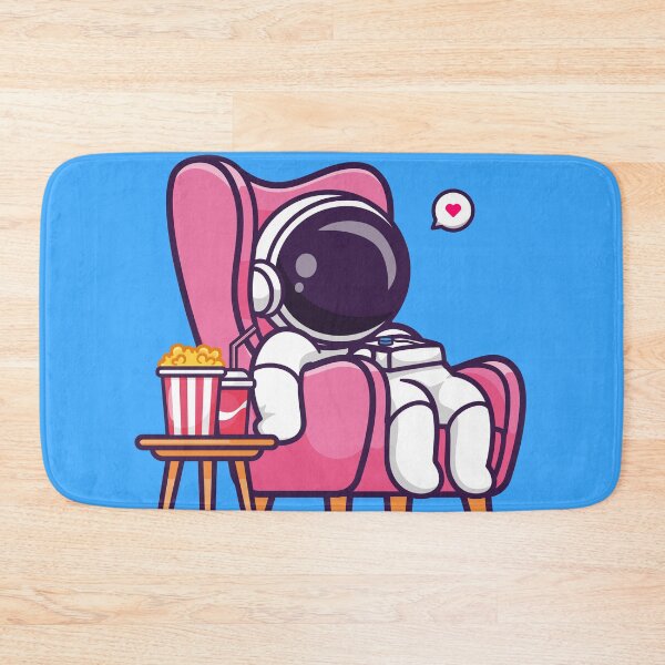 Item preview, Cosmic Movie Night: Cute Astronaut Watching Movie with Popcorn and Soda on Sofa Cartoon Vector Icon Illustration designed and sold by hjian8219.