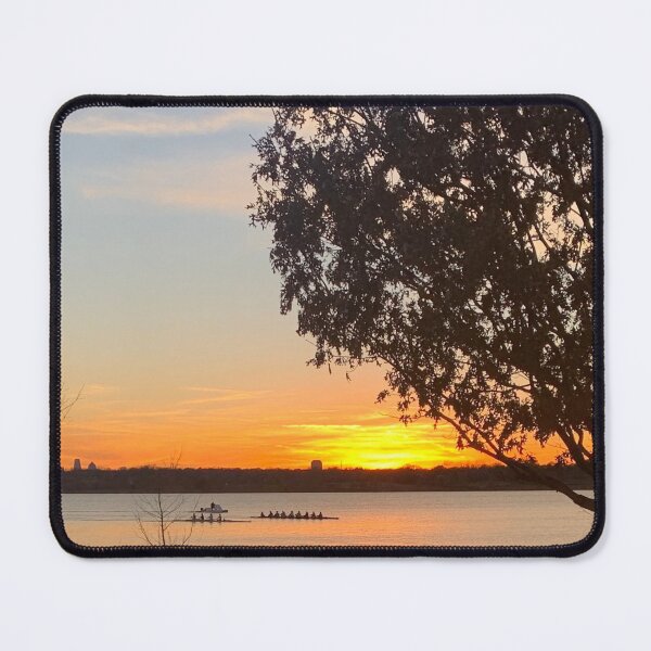 Item preview, Rowing at Sunset at White Rock Lake Dallas Texas designed and sold by Neeshki.