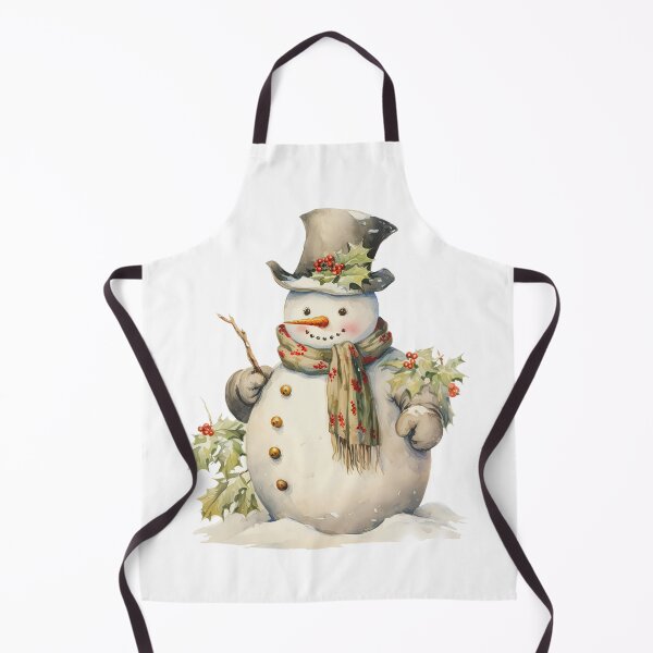 Item preview, Snowman winter white Christmas vintage watercolor designed and sold by Inktown.
