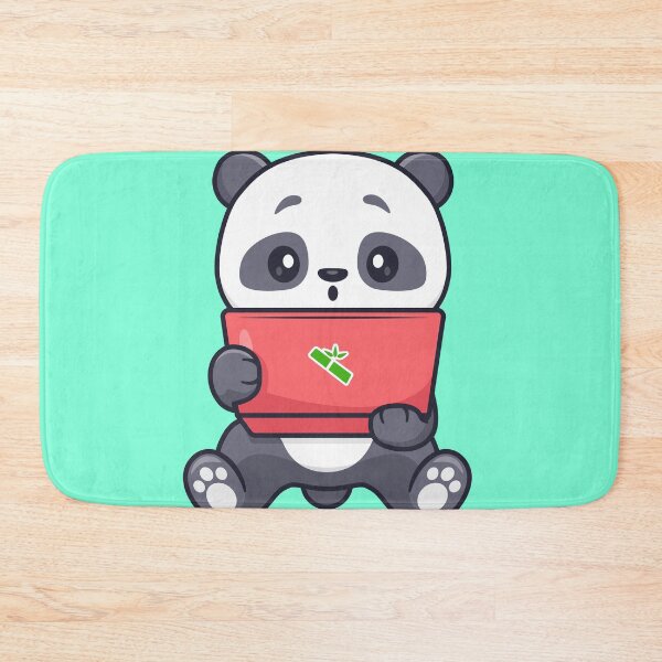 Item preview, Tech-Savvy Panda: Cute Panda Playing on Laptop Cartoon Vector Icon Illustration designed and sold by hjian8219.