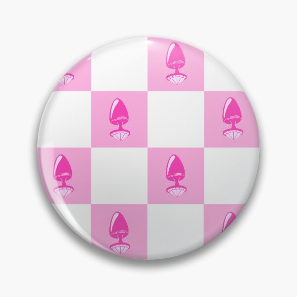 Item preview, Jewel Butt Plug Hot Pink Checkerboard Pattern designed and sold by KinkShoppe.