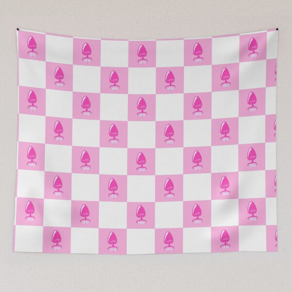Item preview, Jewel Butt Plug Hot Pink Checkerboard Pattern designed and sold by KinkShoppe.