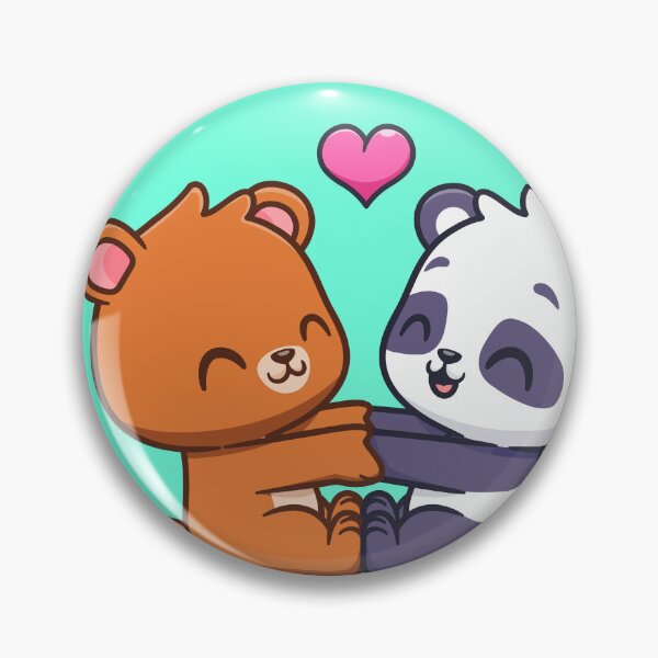 Item preview, Bear and Panda Playtime: Cute Bear Playing with Panda Together Cartoon Vector Icon Illustration" designed and sold by hjian8219.