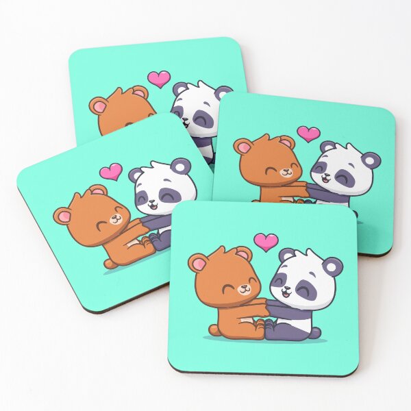 Item preview, Bear and Panda Playtime: Cute Bear Playing with Panda Together Cartoon Vector Icon Illustration" designed and sold by hjian8219.