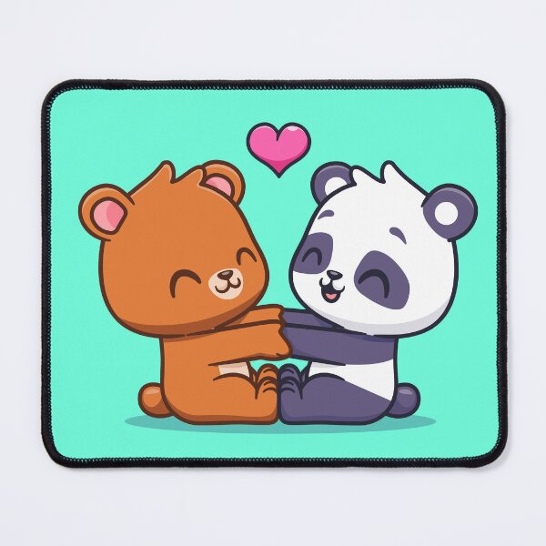 Item preview, Bear and Panda Playtime: Cute Bear Playing with Panda Together Cartoon Vector Icon Illustration" designed and sold by hjian8219.