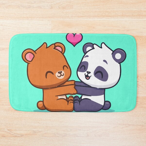 Item preview, Bear and Panda Playtime: Cute Bear Playing with Panda Together Cartoon Vector Icon Illustration" designed and sold by hjian8219.