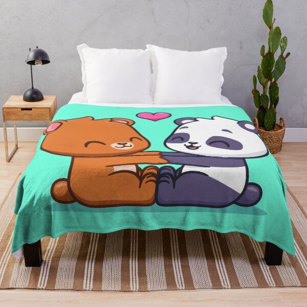 Item preview, Bear and Panda Playtime: Cute Bear Playing with Panda Together Cartoon Vector Icon Illustration" designed and sold by hjian8219.