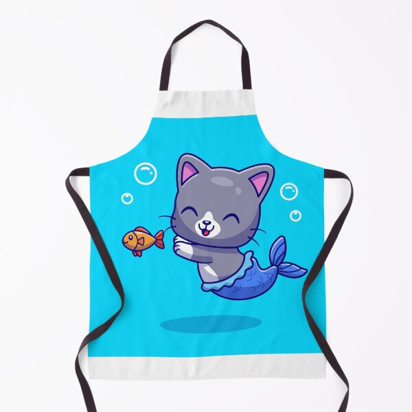 Item preview, Mermaid Cat: Cute Mermaid Cat with Fish Cartoon Vector Icon Illustration designed and sold by hjian8219.
