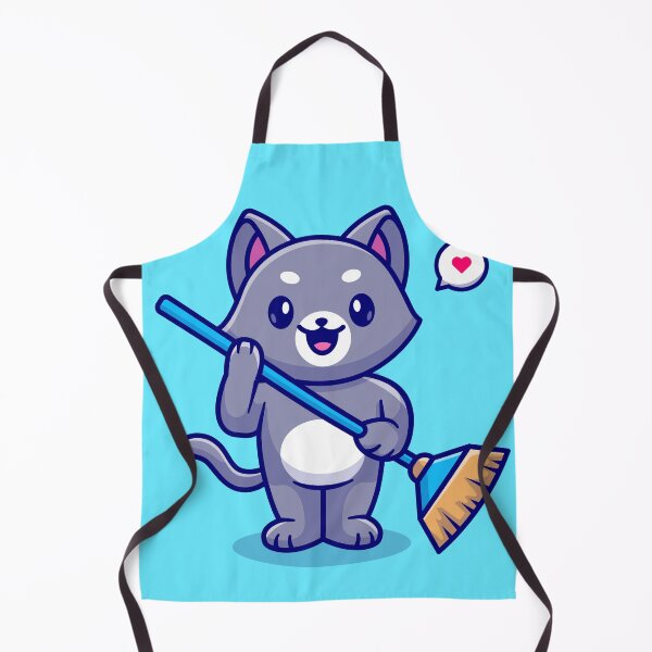 Item preview, Whisker Wizard: Cute Cat Holding Broom Cartoon Vector Icon Illustration designed and sold by hjian8219.