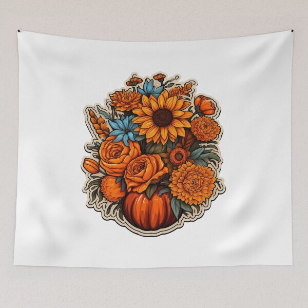 Item preview, Fall Flowers Pumpkins Bouquet designed and sold by allamericanash.
