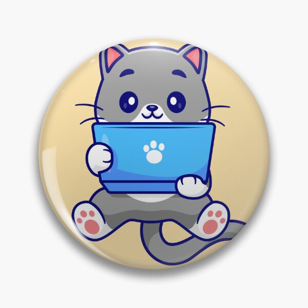 Item preview, Tech-Savvy Feline: Cute Cat Playing on Laptop Cartoon Vector Icon Illustration designed and sold by hjian8219.