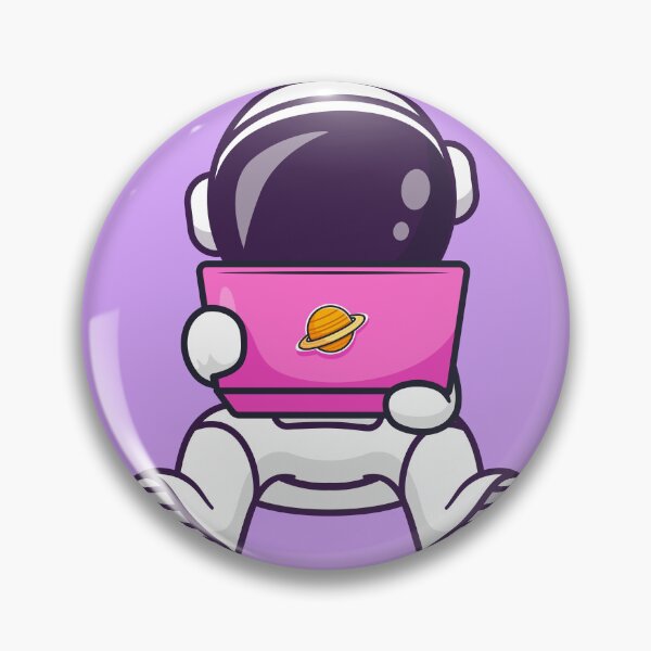 Item preview, Cosmic Connectivity: Cute Astronaut Playing on Laptop Cartoon Vector Icon Illustration" designed and sold by hjian8219.