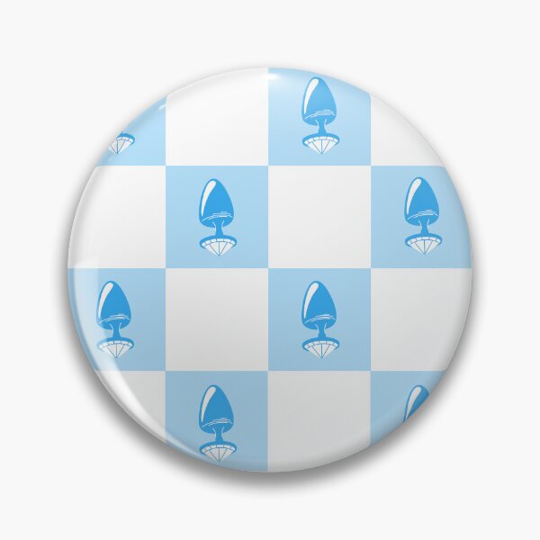Item preview, Jewel Butt Plug Cute Baby Blue Checkerboard Pattern designed and sold by KinkShoppe.