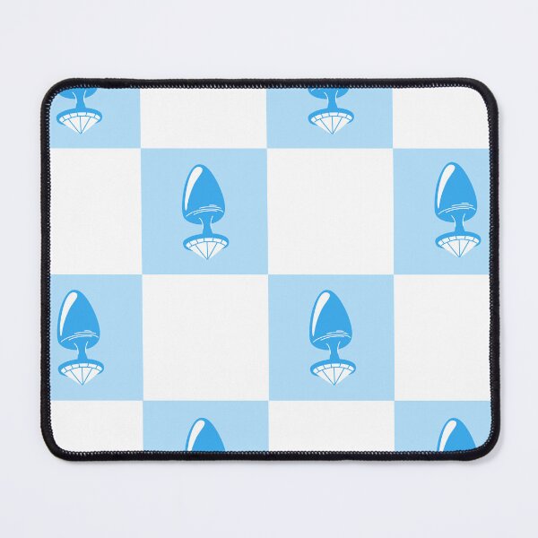 Item preview, Jewel Butt Plug Cute Baby Blue Checkerboard Pattern designed and sold by KinkShoppe.