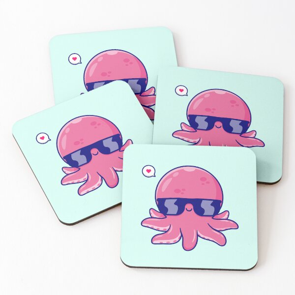 Item preview, Octo-Fashionista: Cute Cool Octopus Wearing Glasses Cartoon Vector Icon Illustration designed and sold by hjian8219.