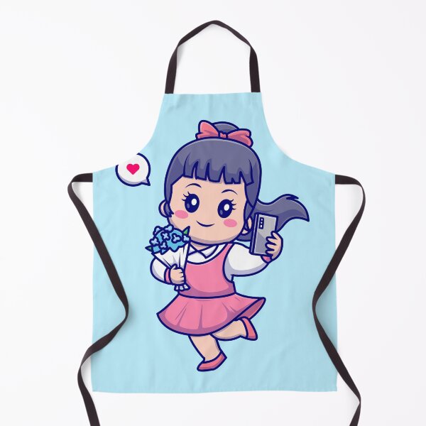 Item preview, Selfie Blossom: Cute Girl Holding Selfie with Flower Bouquet Cartoon Vector Icon Illustration designed and sold by hjian8219.