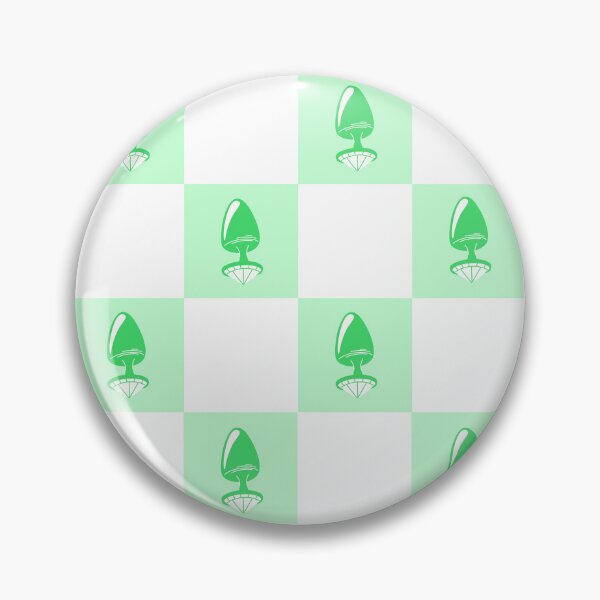 Item preview, Jewel Butt Plug Cute Light Green Checkerboard Pattern designed and sold by KinkShoppe.