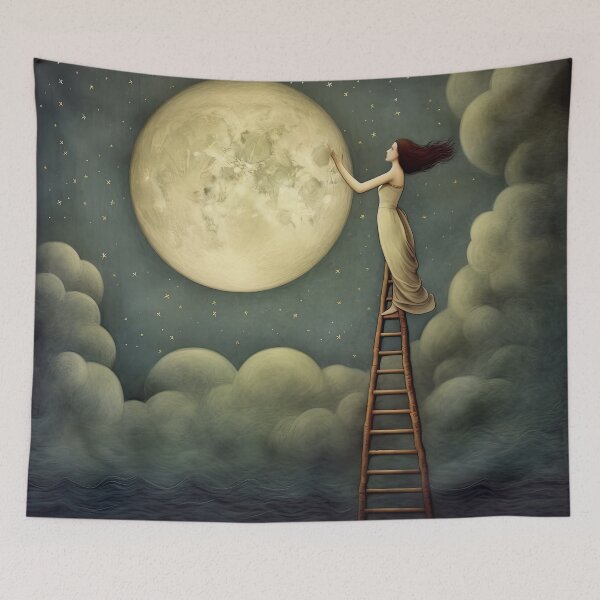 Item preview, Climbing to the Moon designed and sold by Sasha Art Gallery.