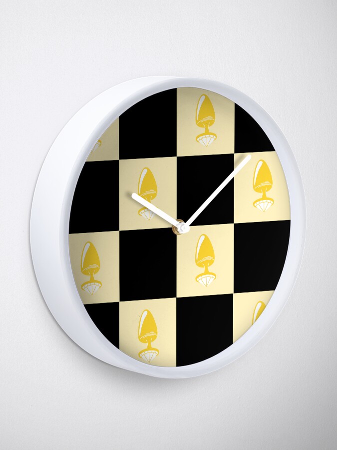 Jewel Butt Plug Cute Yellow Checkerboard Pattern" Clock for Sale by  KinkShoppe | Redbubble