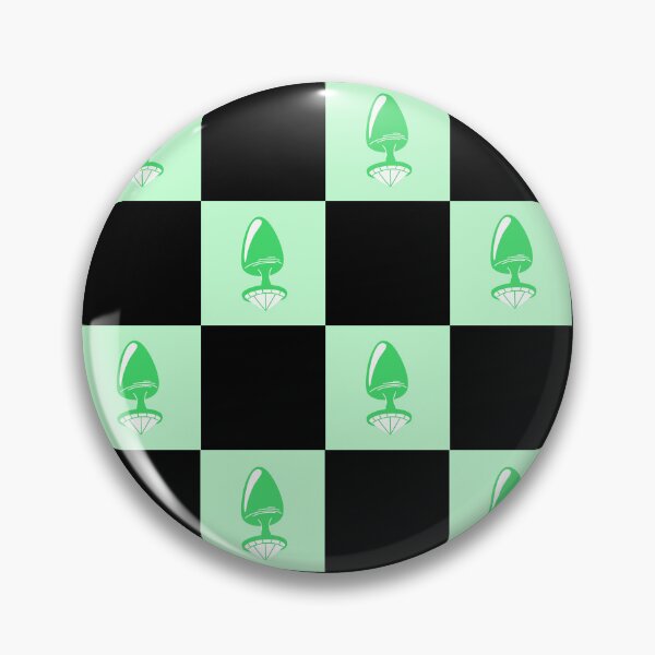 Item preview, Jewel Butt Plug Cute Light Green Checkerboard Pattern designed and sold by KinkShoppe.