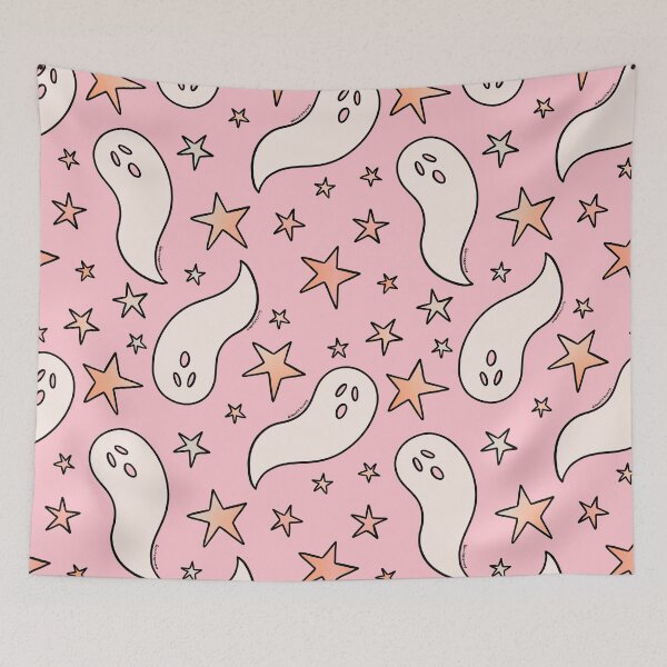 Item preview, Pastel Ghost Print in Pinkp designed and sold by doodlebymeg.