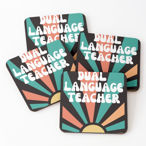 Item preview, Retro Dual Language Teacher Bilingual Educator Teaching designed and sold by MagicSD Designs.