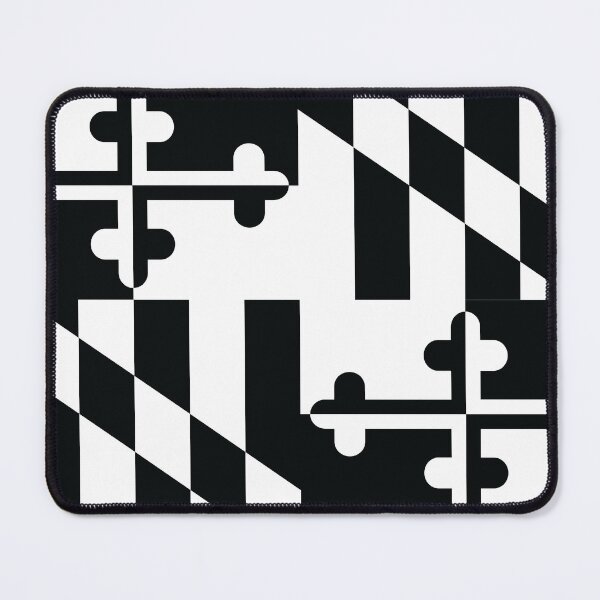 Item preview, Half Maryland Flag Black and White designed and sold by MisfitPrintsUs.