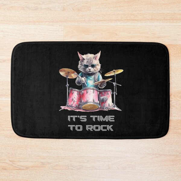 Item preview, Hard rock drumming cat designed and sold by Artbellachi.