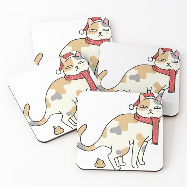 Item preview, Christmas Calico Cat Pooping  designed and sold by SusanCDrake.