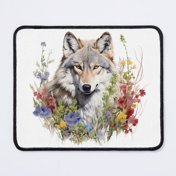 Artikelvorschau, Wolf und Wildblumen Blumennatur entworfen und verkauft von ArtFromBeyond.