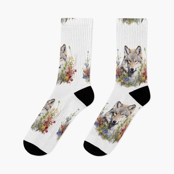 Item preview, Wolf and Wildflowers Flower Nature  designed and sold by ArtFromBeyond.