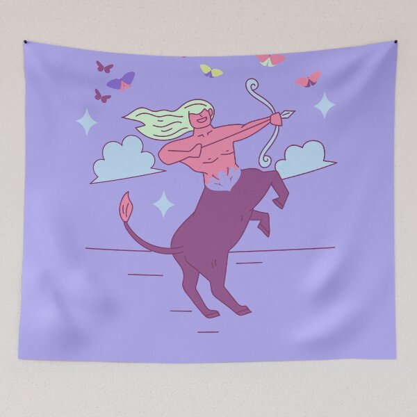 Item preview, Sagittarius Zodiac Retro Glo Design designed and sold by TheVelvetBanana.
