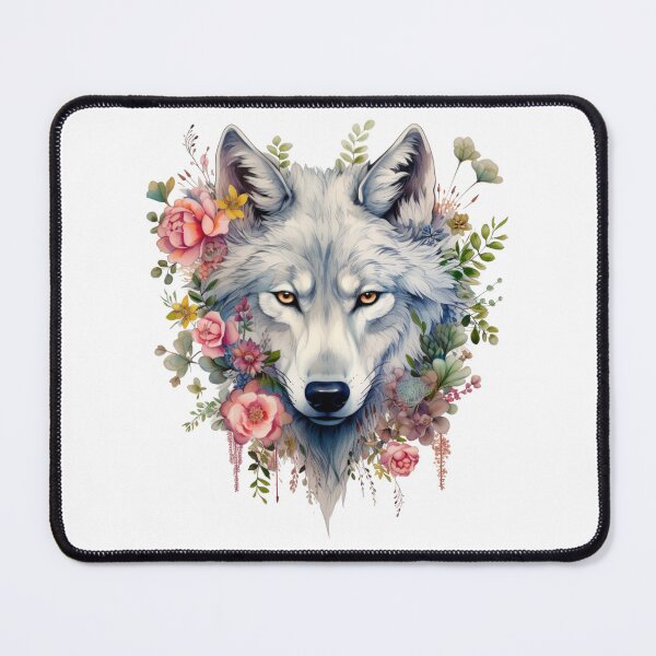 Artikelvorschau, Wolf und Wildblumen Blumennatur entworfen und verkauft von ArtFromBeyond.