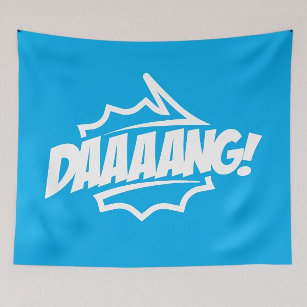 Item preview, Daaang! - Talking Shirt (White on Blue) designed and sold by Justin Ellis.