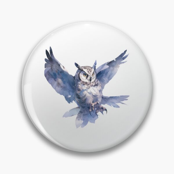 Item preview, Owl in flight - watercolor designed and sold by betes-etranges.