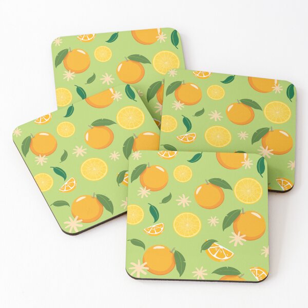Item preview, Fresh citrus fruits seamless pattern green designed and sold by patternque.
