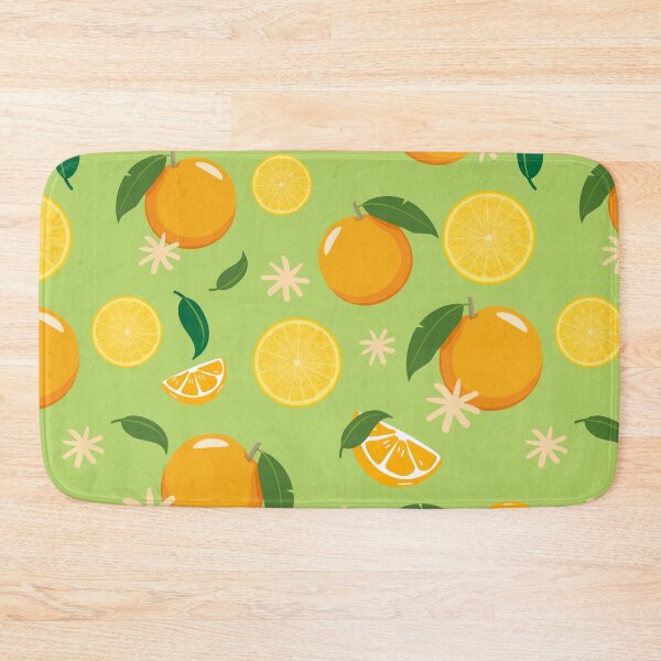 Item preview, Fresh citrus fruits seamless pattern green designed and sold by patternque.