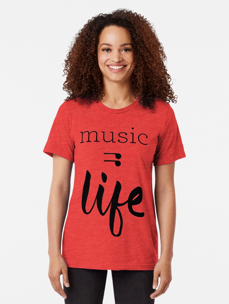 Alternate view of Music = Life Graphic Tri-blend T-Shirt
