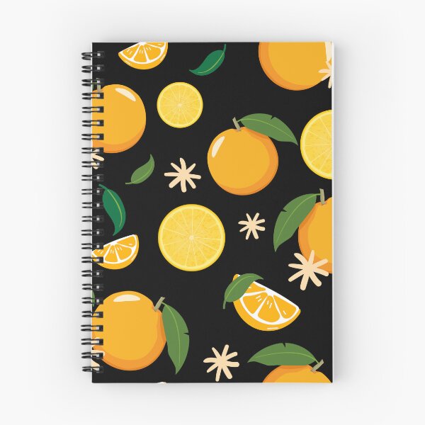 Item preview, Fresh citrus fruits seamless pattern black designed and sold by patternque.