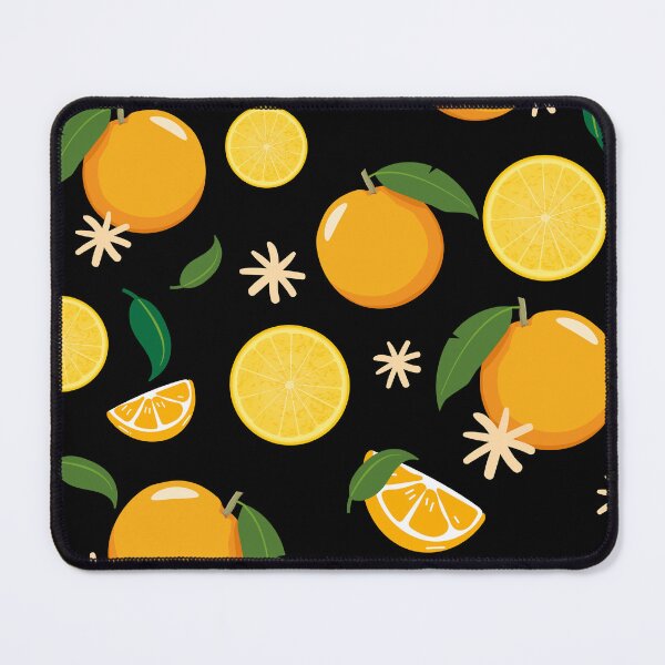 Item preview, Fresh citrus fruits seamless pattern black designed and sold by patternque.